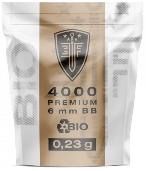 Sachet de 4000 Billes Airsoft ELITE FORCE Premium BIO Blanche 0,23G cal.6mm BB's