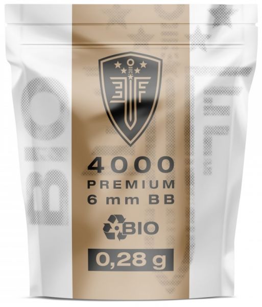 Sachet de 4000 Billes Airsoft ELITE FORCE Premium BIO Blanche 0,28G cal.6mm BB's