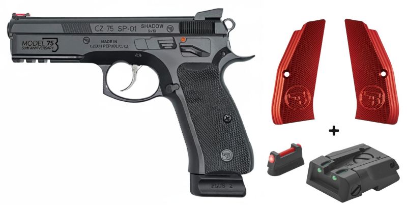 Pistolet CZ 75 SP01 Shadow Rouge LPA "Model 75 - 50th Anniversary" calibre 9x19