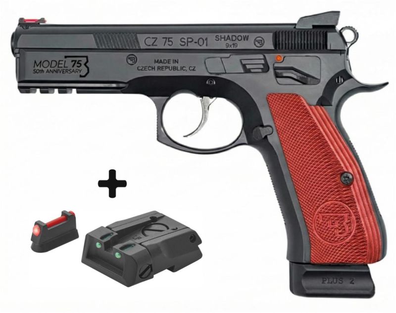Pistolet CZ 75 SP01 Shadow Rouge LPA "Model 75 - 50th Anniversary" calibre 9x19