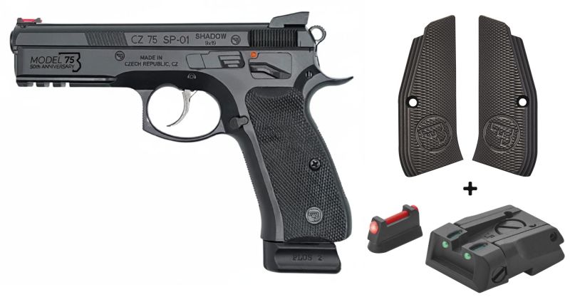 Pistolet CZ 75 SP01 Shadow Noir LPA "Model 75 - 50th Anniversary" calibre 9x19