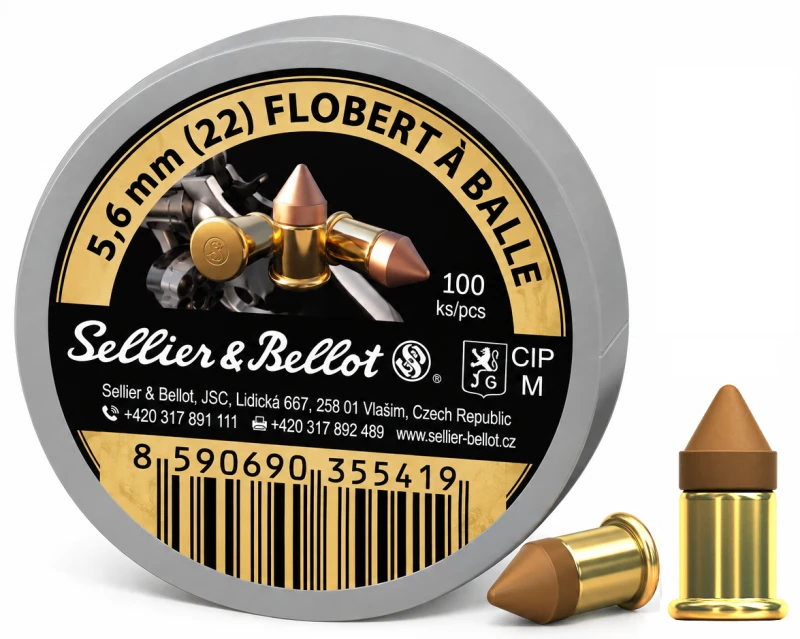 Cartouches cal.22 lr (5,6mm) FLOBERT Conique SELLIER & BELLOT /100
