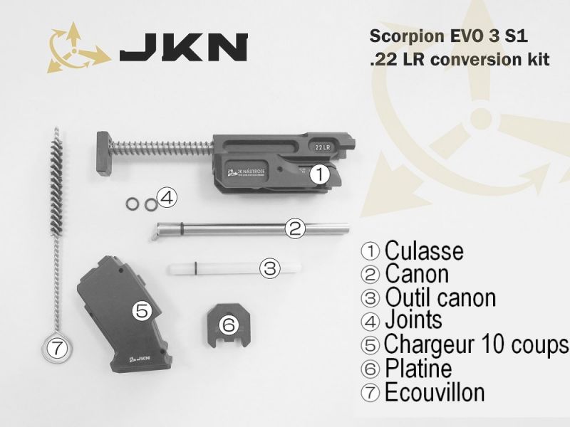 Kit Conversion JKN cal.22 Lr pour CZ EVO 3 S1 avec 1 chargeur