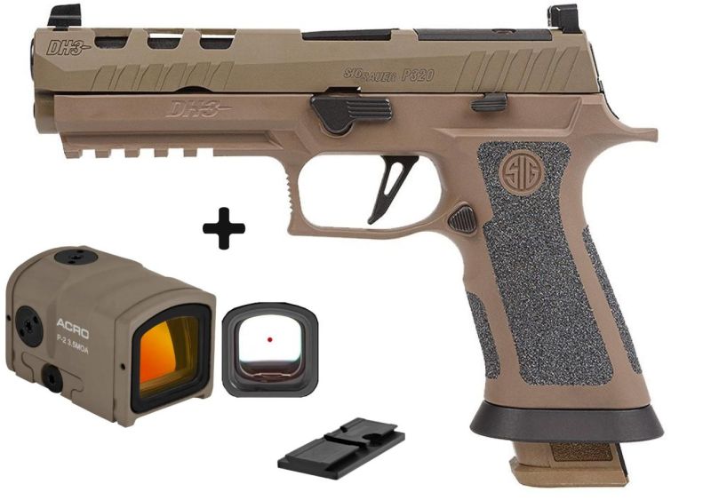 Pistolet SIG SAUER P320 XFIVE DH3 "Pack AIMPOINT militaire ACRO P-2 FDE" cal.9x19