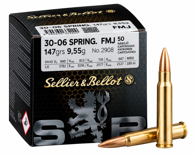 SELLIER & BELLOT cal.30-06 Sprg FMJ 147 grains - 9.55 grammes /50