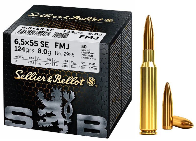 SELLIER & BELLOT cal.6,5x55 Swedish FMJ 124 grains - 8 grammes /50