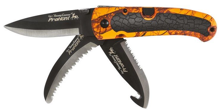 Couteau pliant à éviscerer avec lame scie PROHUNT KEOS Blaze 9cm