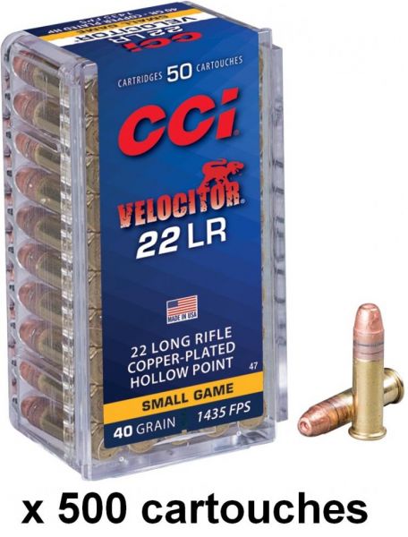 CCI 22lr VELOCITOR Hollow Point copper plated (40 grains) /500
