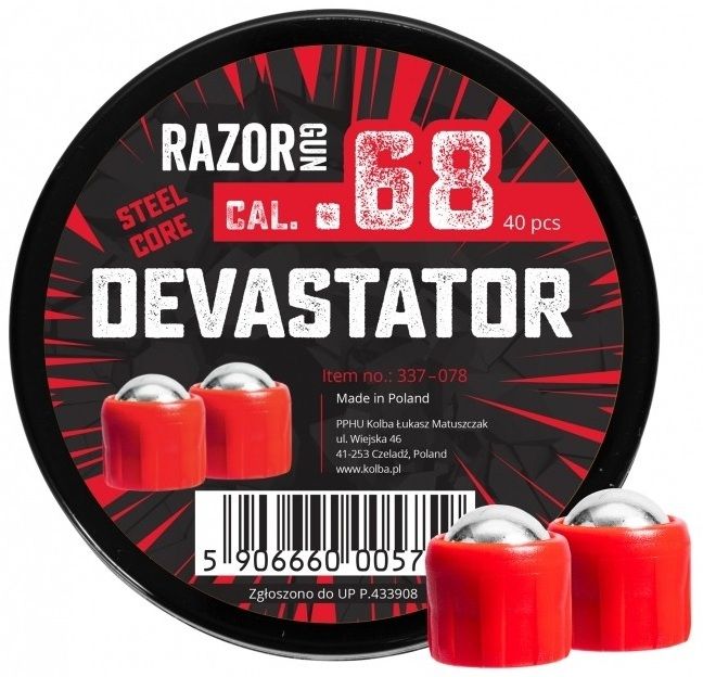 Boite de 40 Billes acier DEVASTATOR Rouge cal.68