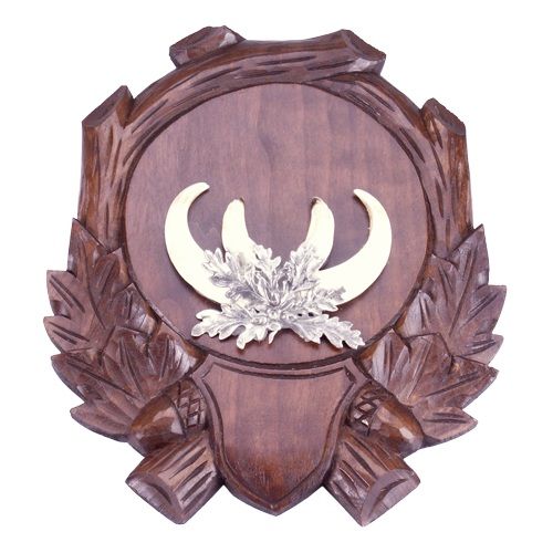 Ecusson pour trophée de Sanglier scuplté 19cm