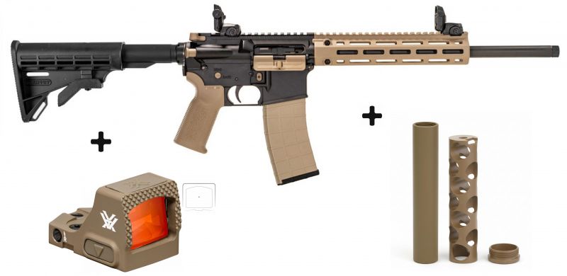 Carabine TIPPMANN Arms M4-22 LTE FDE 16" cal.22 Lr "Pack Silencieux BT FDE - VORTEX Defender CCW FDE"