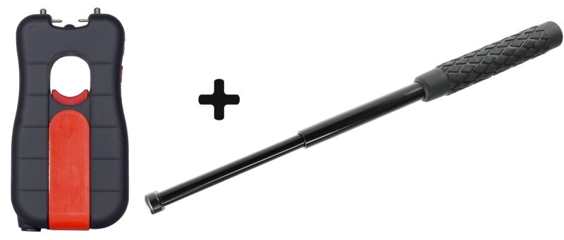 Shocker UX Red 3 000 000 Volts RECHARGEABLE - Matraque de poche PERFECTA Acier (43 cm)