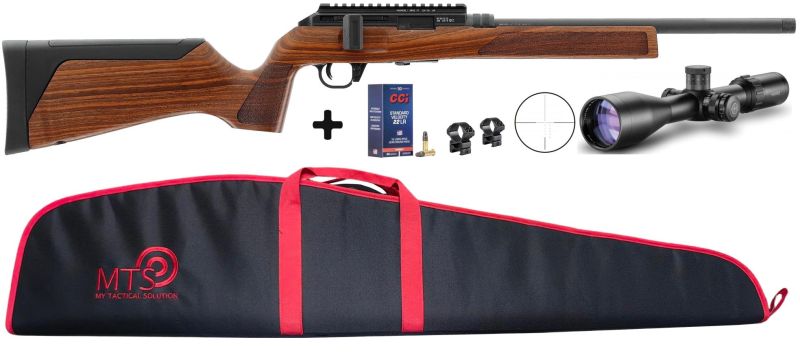 Carabine linéaire HAMMERLI FORCE B1 Walnut Wood HQ3 cal.22Lr "Pack lunette HAWKE Vantage 4-16x50 ret.Rimfire"