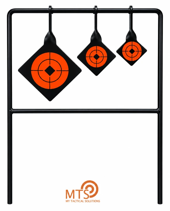 Cible de tir rotative MTS 3 Gongs Losange épaisseur 5mm cal.4,5mm - 22 Lr