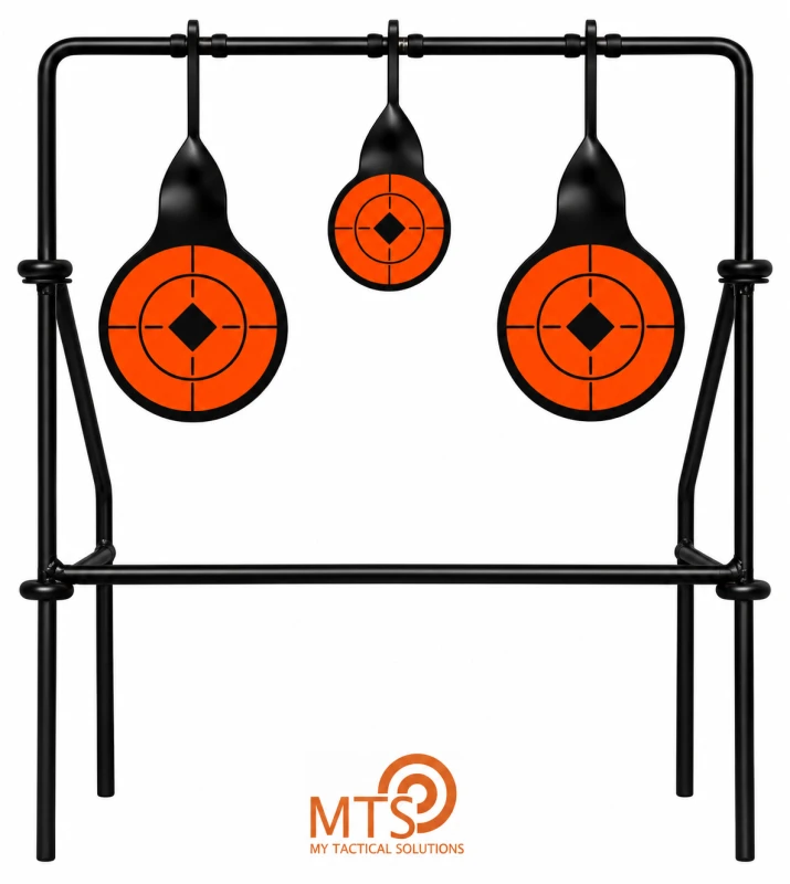 Cible de tir rotative MTS 3 Gongs Ronds épaisseur 5mm cal.4,5mm - 22 Lr