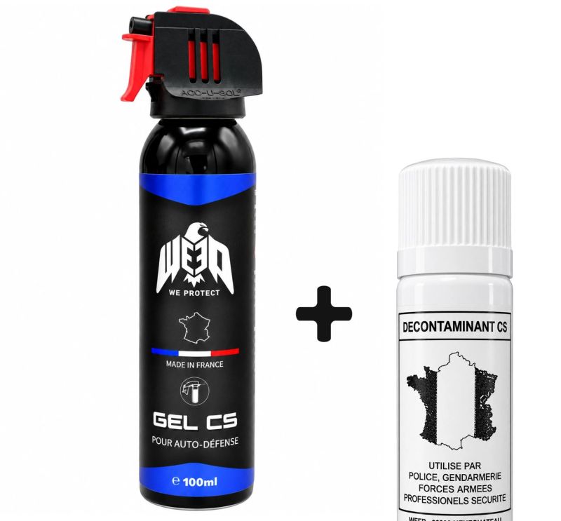 "Pack Maison" Bombe gel We Protect 100 ml poignée + Décontaminant
