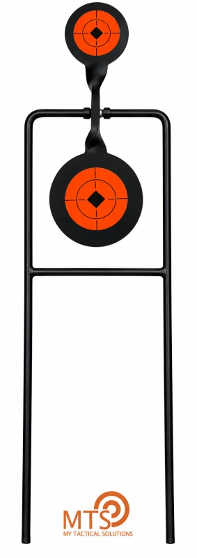 Cible de tir rotative MTS 2 Gongs épaisseur 10mm H.57cm cal.22 Lr - 9x19