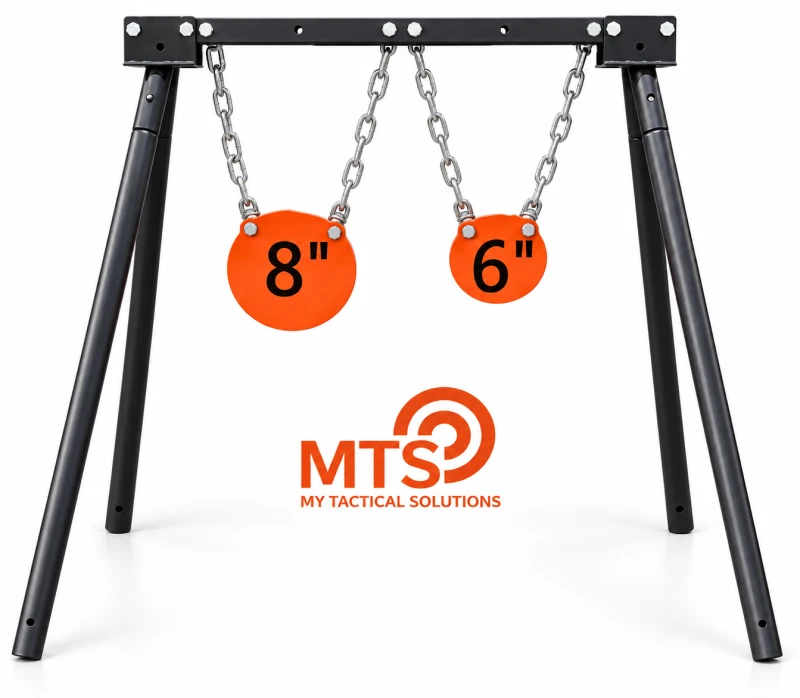 Cible de tir MTS 2 Gongs HARDOX 500 (AR500) sur support - 10mm
