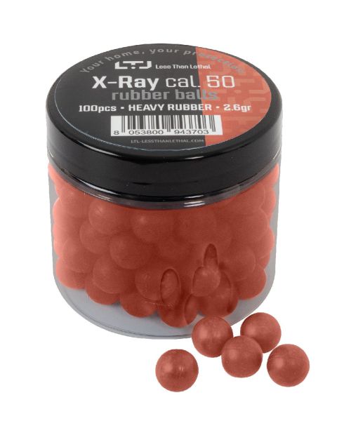 Boite de 100 Billes caoutchouc X-RAY Lourdes LTL cal.50 (12.7mm) 2.64g