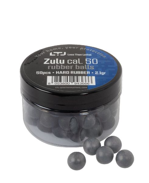 Boite de 50 Billes caoutchouc ZULU Légères LTL cal.50 (12.7mm) 2.1g