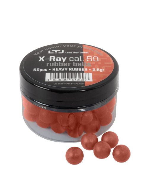 Boite de 50 Billes caoutchouc X-RAY Lourdes LTL cal.50 (12.7mm) 2.64g