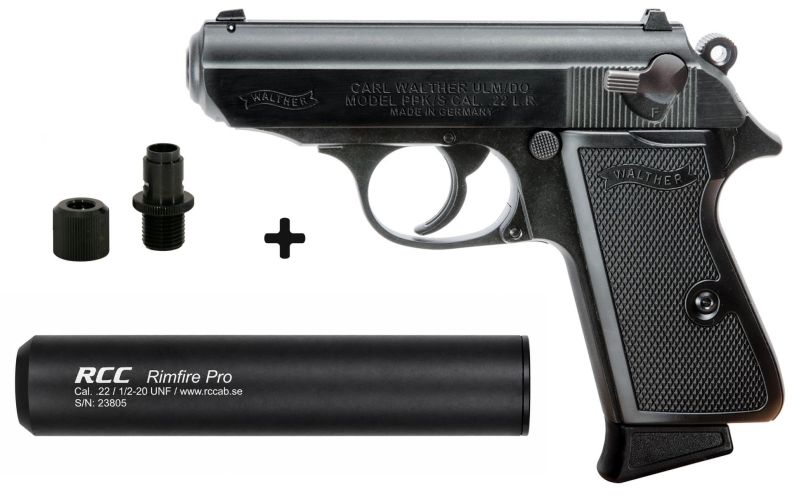 Pistolet WALTHER PPK/S Black cal.22 Lr "Pack silencieux"