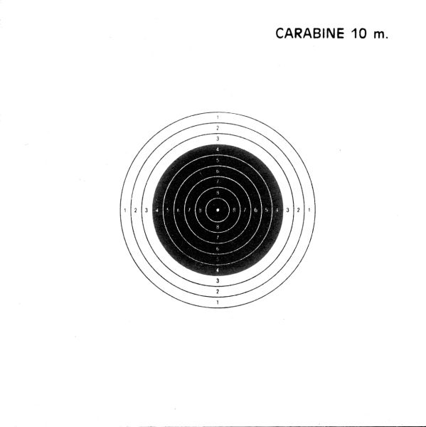 Cibles carton U.I.T Carabine 10 mètres 10x10 cm (paquet de 100)