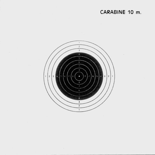 Cibles carton U.I.T Carabine 10 mètres 10x10 cm (paquet de 100)