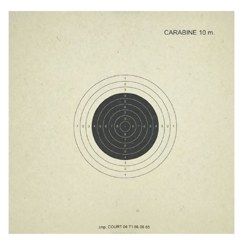 Cibles carton U.I.T Carabine 10 mètres 10x10 cm (paquet de 100)