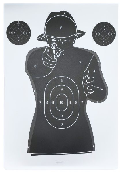 Cible papier BUSTES POLICE Noir sur fond Blanc 50x70 cm (paquet de 100)