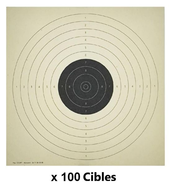 Cibles carton ISSF Pistolet 10 mètres 17x17 cm (paquet de 100)