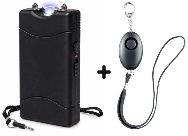 Taser de poche Noir 3 800 000 Volts RECHARGEABLE avec Led - Alarme de poche PERFECTA SA1 (130 dB)