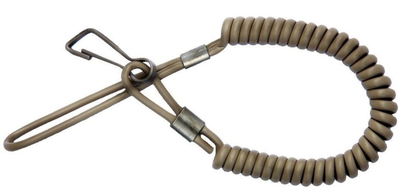 Dragonne de sécurité CEV Kevlar 130 cm FDE avec attache pour pistolet