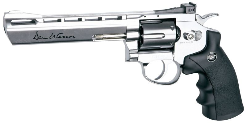 Revolver Co2  DAN WESSON 6'' CHROME ASG cal.4,5mm Plombs