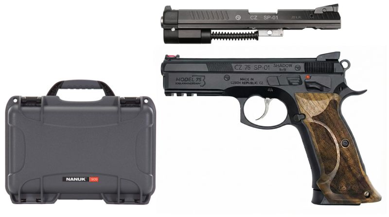 Pistolet CZ 75 Shadow SP01 S.A "Kit Custom BLACK Wood" calibre 9x19 - 22 lr