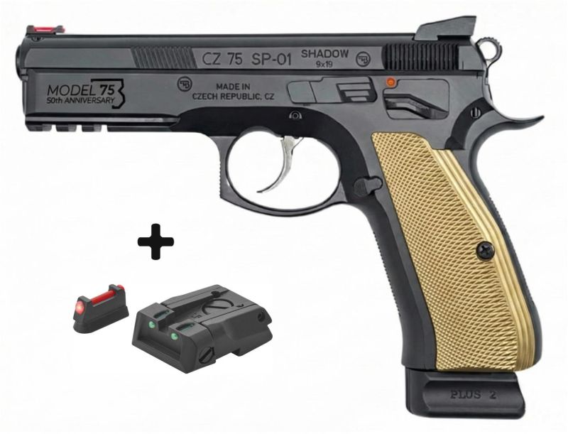 Pistolet CZ 75 SP01 Shadow Laiton LPA "Model 75 - 50th Anniversary" calibre 9x19