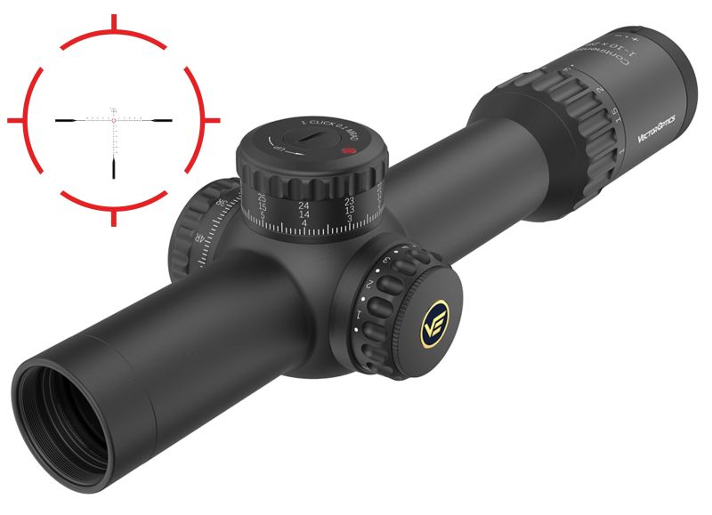 Lunette VECTOR OPTICS CONTINENTAL X10 1-10x28 ED FFP Tactical ret.VET-RAR2 Lumineux