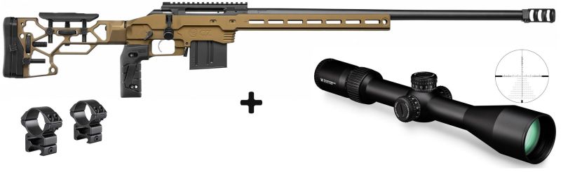 CZ 600 MDT Deep Bronze cal.308 Win "Pack Vortex Diamondback 6-24x50 FFP ret.EBR-2C Mrad"