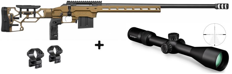 CZ 600 MDT Deep Bronze cal.6,5 Creedmoor "Pack Vortex Diamondback 6-24x50 FFP ret.EBR-2C Mrad"