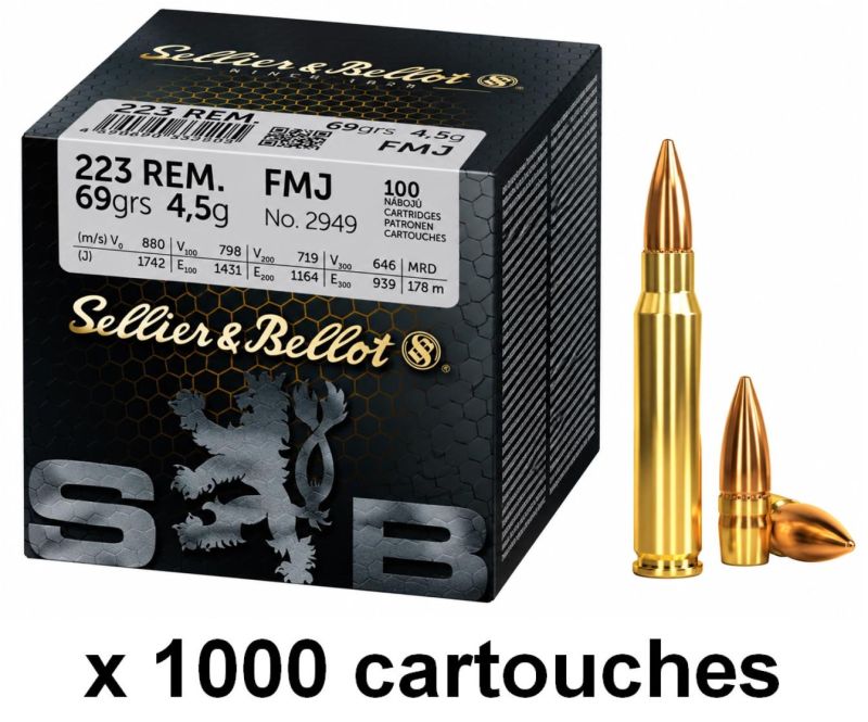 SELLIER & BELLOT cal.223 Rem FMJ 69gr /1000