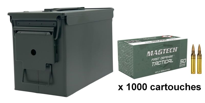 MAGTECH cal.223 Rem FMJ 55 gr /Caisse Olive 1000 cartouches
