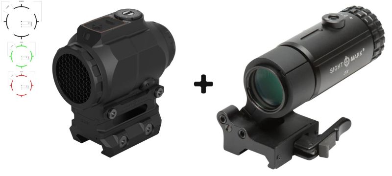 Pack SIGHTMARK Viseur point rouge Prismatique STRIKON FMP 1x18 Rét. RTR-1 - Magnifier Tactical LQD 3x