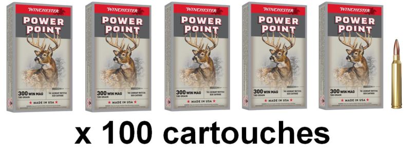 WINCHESTER cal.300 Win Mag Power Point 180 grains - 11.7 grammes /100