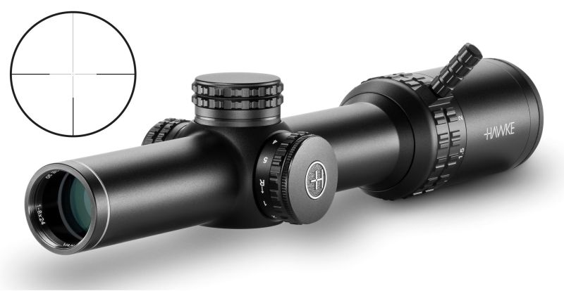 Lunette HAWKE VANTAGE HD 30 WA IR 1-8x24 ret.L4A Dot (4x) Lumineux