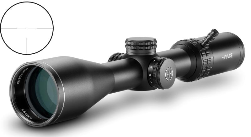 Lunette HAWKE VANTAGE HD 30 WA IR 2,5-10x50 ret.L4A Dot (4x) Lumineux