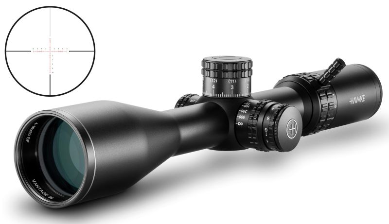 Lunette HAWKE VANTAGE HD 30 WA SF IR 4-16x50 ret.Mil Pro (10x) Lumineux