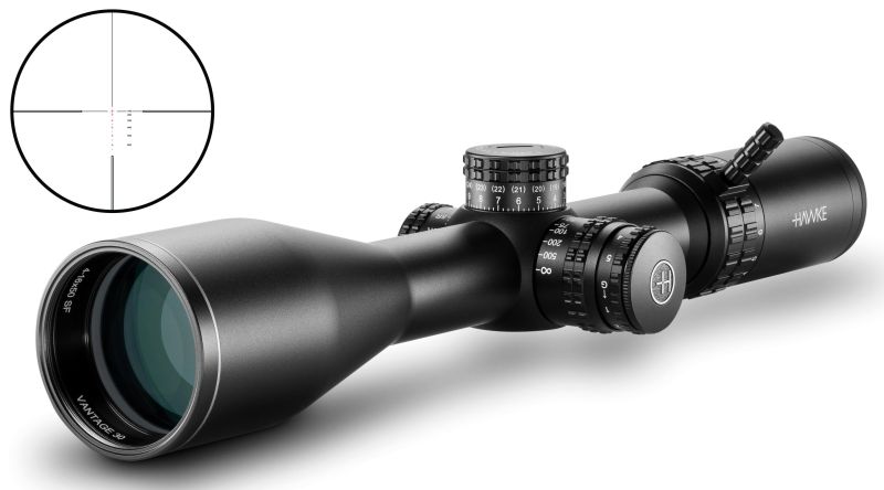 Lunette HAWKE VANTAGE HD 30 WA SF IR 4-16x50 ret.223/308 Marksman (16x) Lumineux