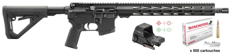 RUGER AR15 HARRIER 16.1" cal.223 Rem "Pack 500 Munitions - Reflex Ultra Shot"