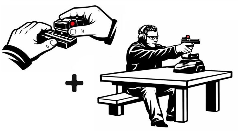 Service montage et réglage de point rouge pour arme de poing