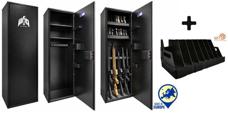 Coffre WE PROTECT Shooter Competition 8 carabines AR15 -  16 armes de poings avec rack (42kg)